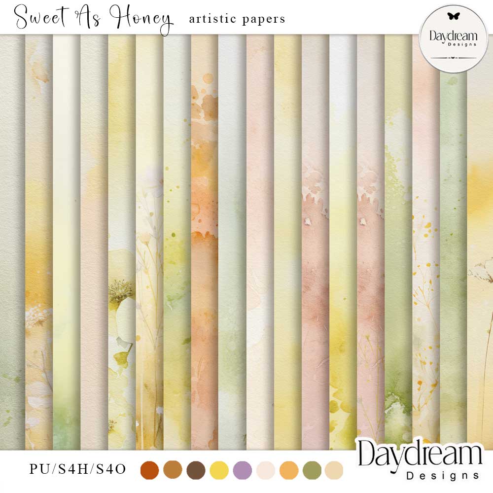 Sweet As Honey Artistic Papers by Daydream Designs