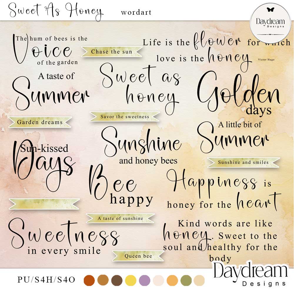 Sweet As Honey WordArt by Daydream Designs