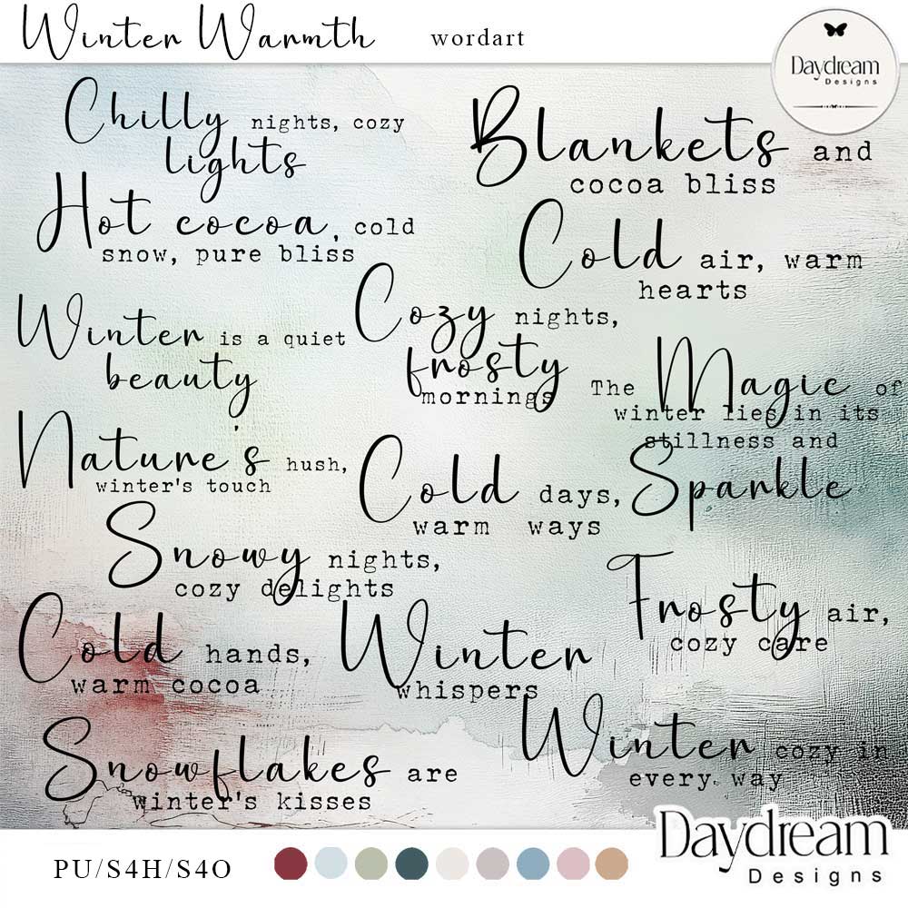 Winter Warmth WordArt by Daydream Designs