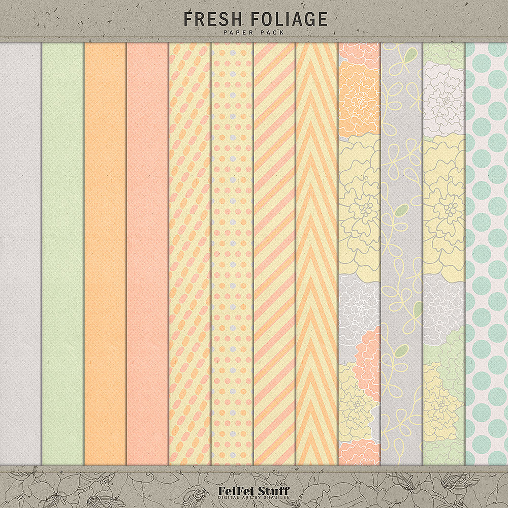 Fresh Foliage Paper Pack by FeiFei Stuff