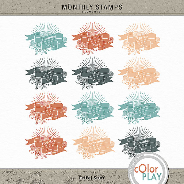 Monthly Stamps by FeiFei Stuff