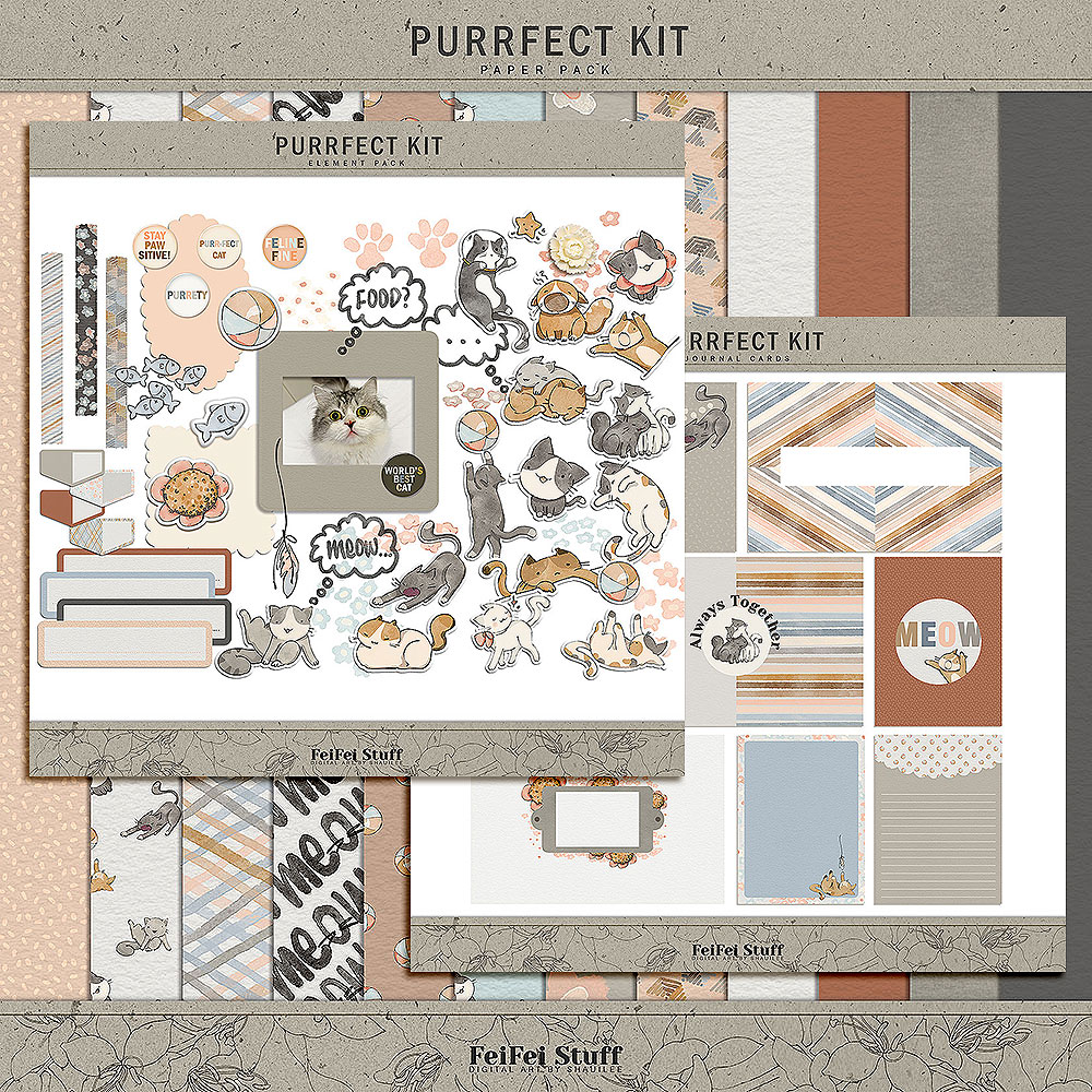 Purrfect Kit Digital Scrapbook Kit by FeiFei Stuff