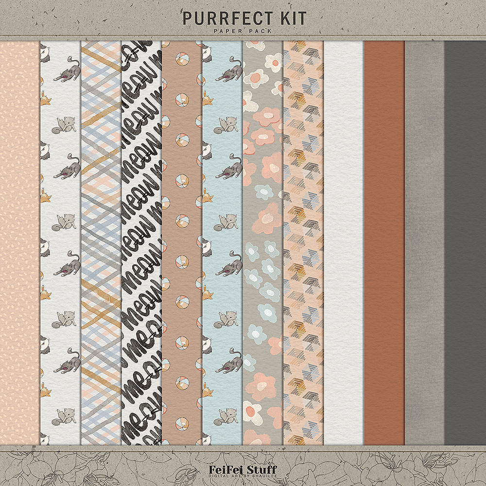 Purrfect Kit Paper Pack by FeiFei Stuff