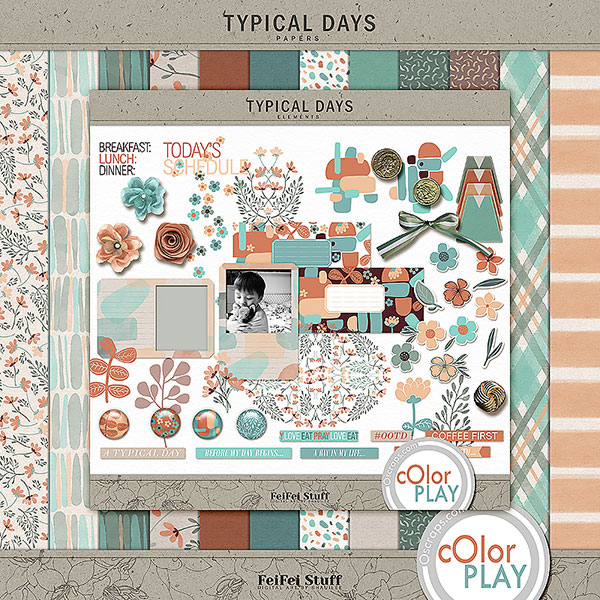 Typical Days Digital Scrapbook Kit by FeiFei Stuff