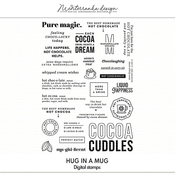 Hug in a mug (Digital stamps) 