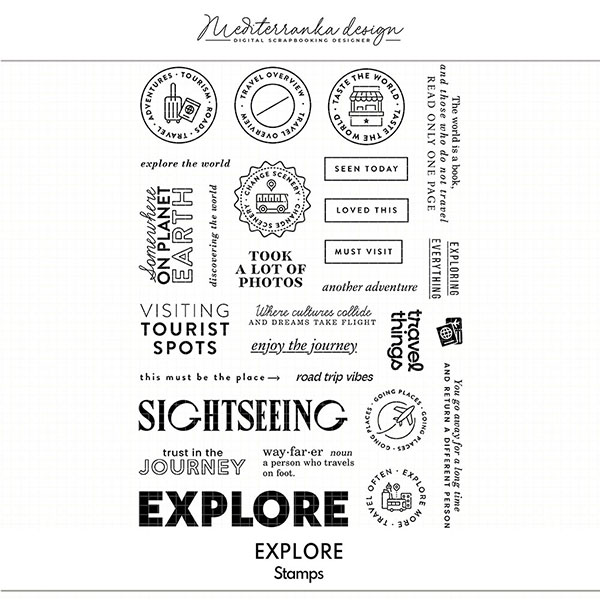 Explore (Digital stamps) 