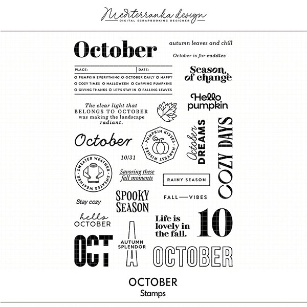 October (Digital stamps) 