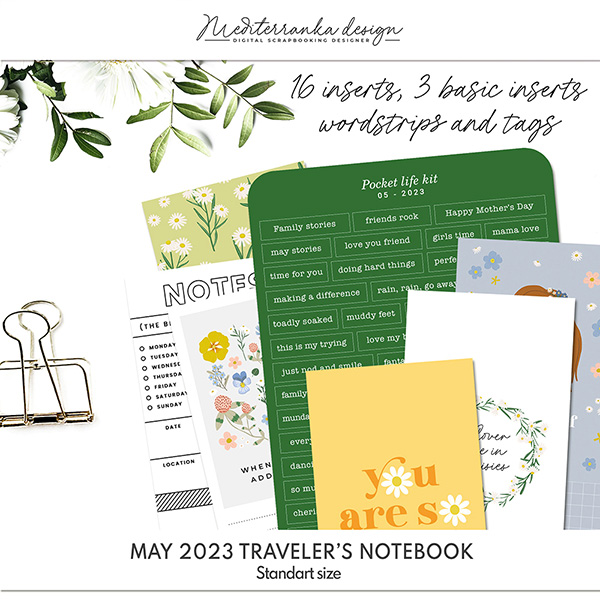 May 2023 Printable traveler's notebook kit by Mediterranka Design