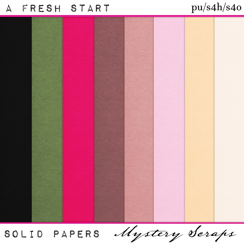 A Fresh Start Solid Papers by Mystery Scraps 