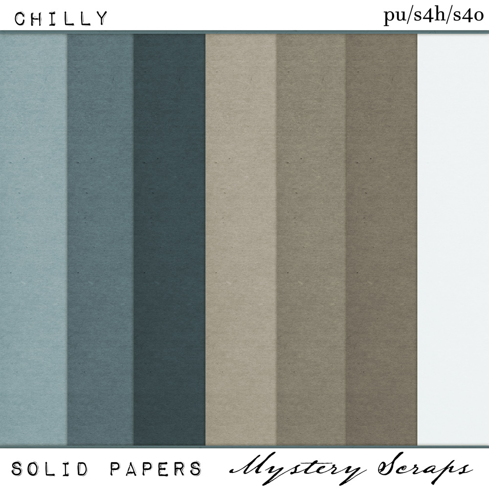 Chilly Solid Papers by Mystery Scraps