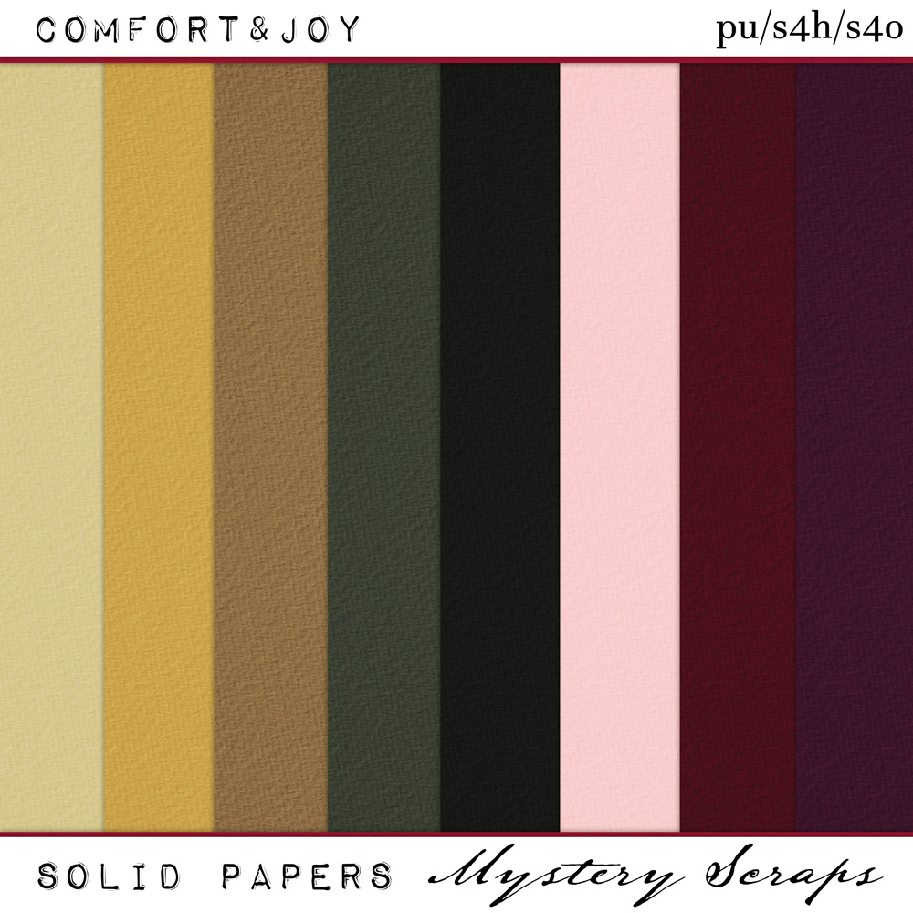 Comfort and Joy Solid Papers by Mystery Scraps