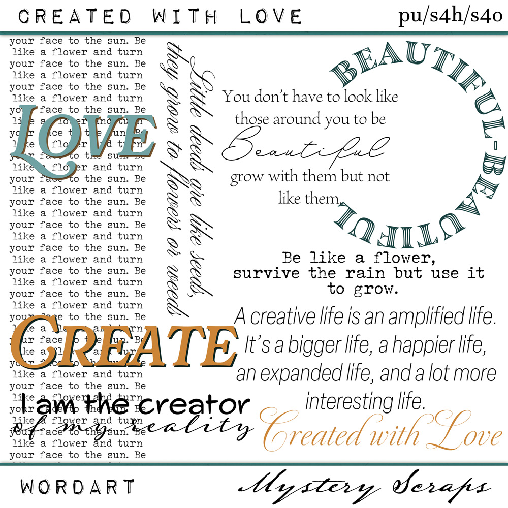 Created With Love Wordart by Mystery Scraps