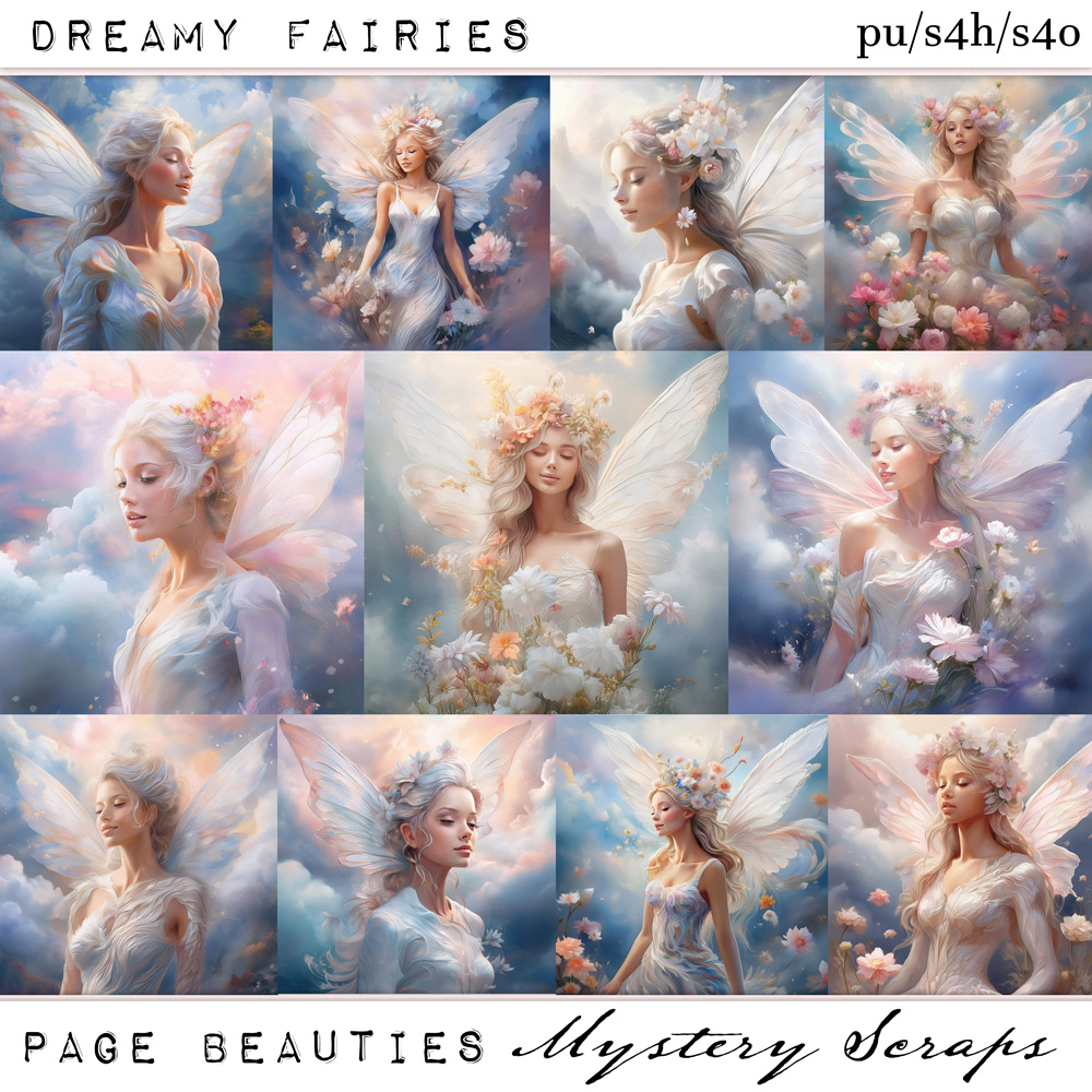 Dreamy Fairies Page Beauties by Mystery Scraps