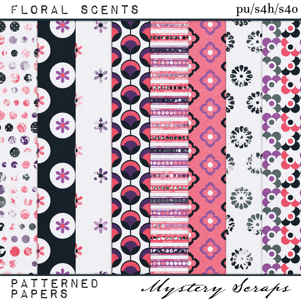 Floral Scents Patterned Papers by Mystery Scraps  