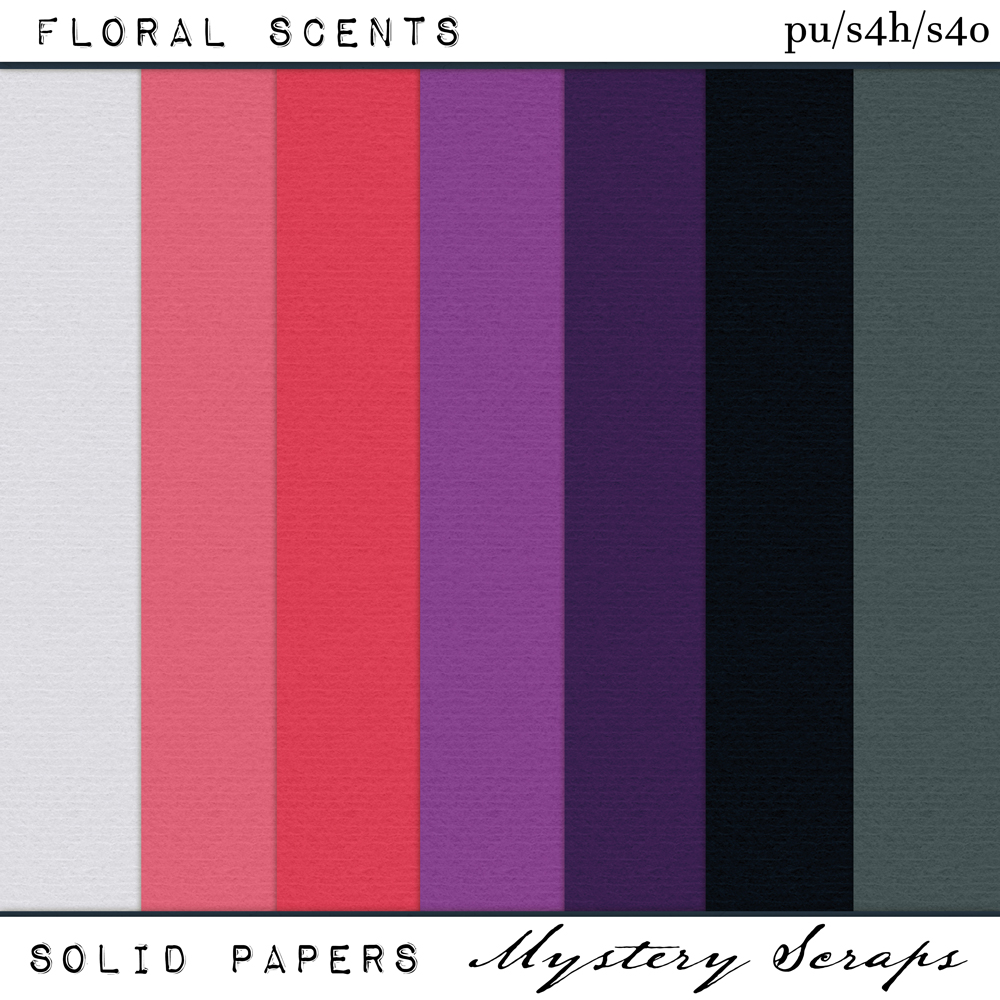 Floral Scents Solid Papers by Mystery Scraps 