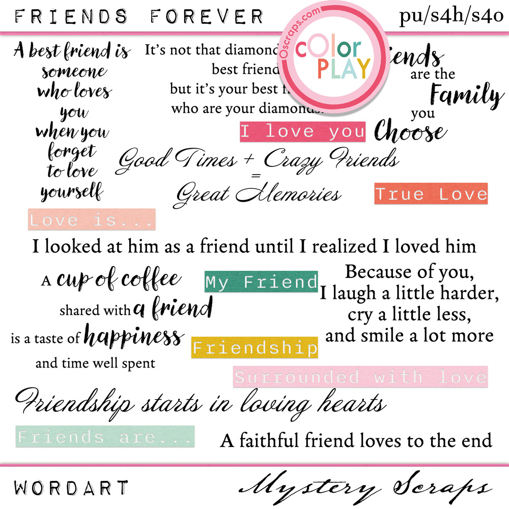 Friends Forever Wordart by Mystery Scraps