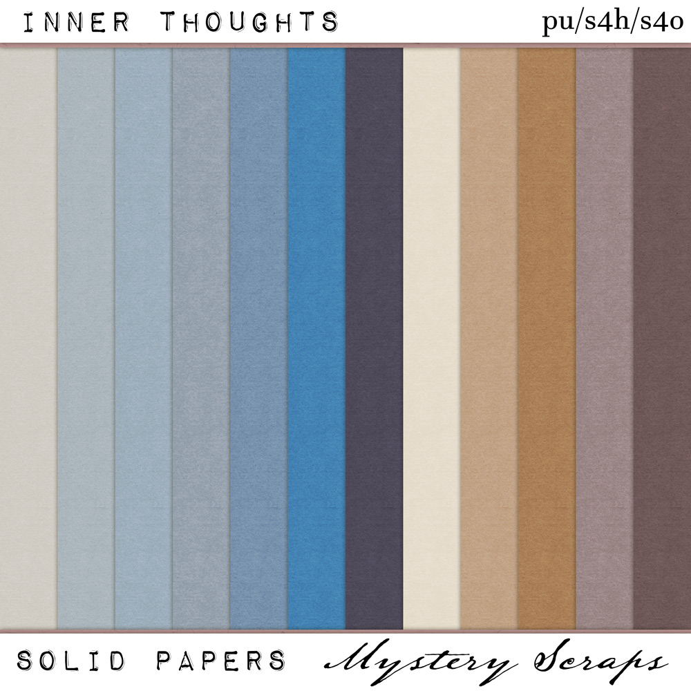 Inner Thoughts Solid Papers by Mystery Scraps