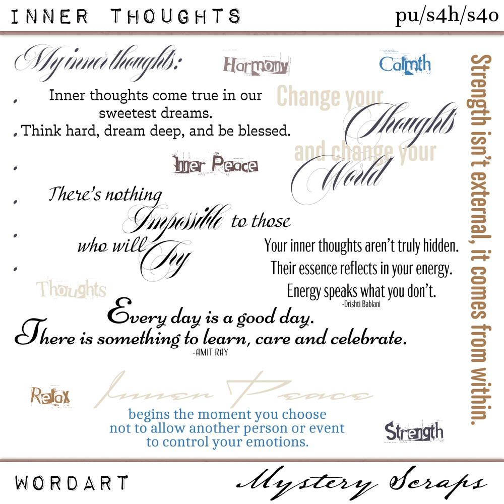 Inner Thoughts Wordart by Mystery Scraps