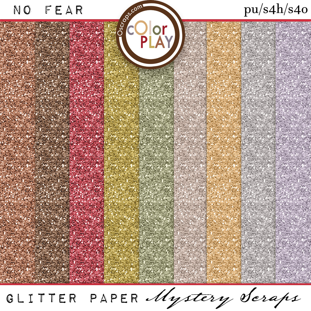 No Fear Glitter Papers by Mystery Scraps