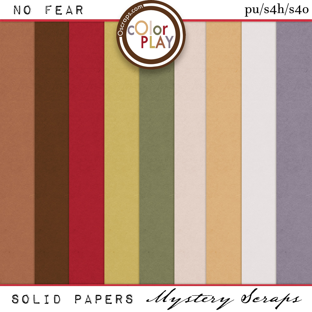 No Fear Solid Papers by Mystery Scraps 