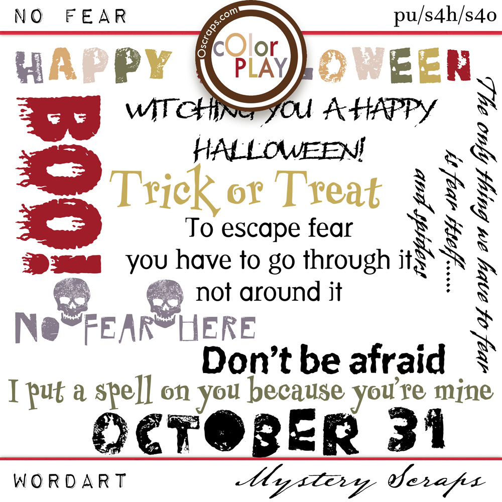 No Fear Wordart by Mystery Scraps