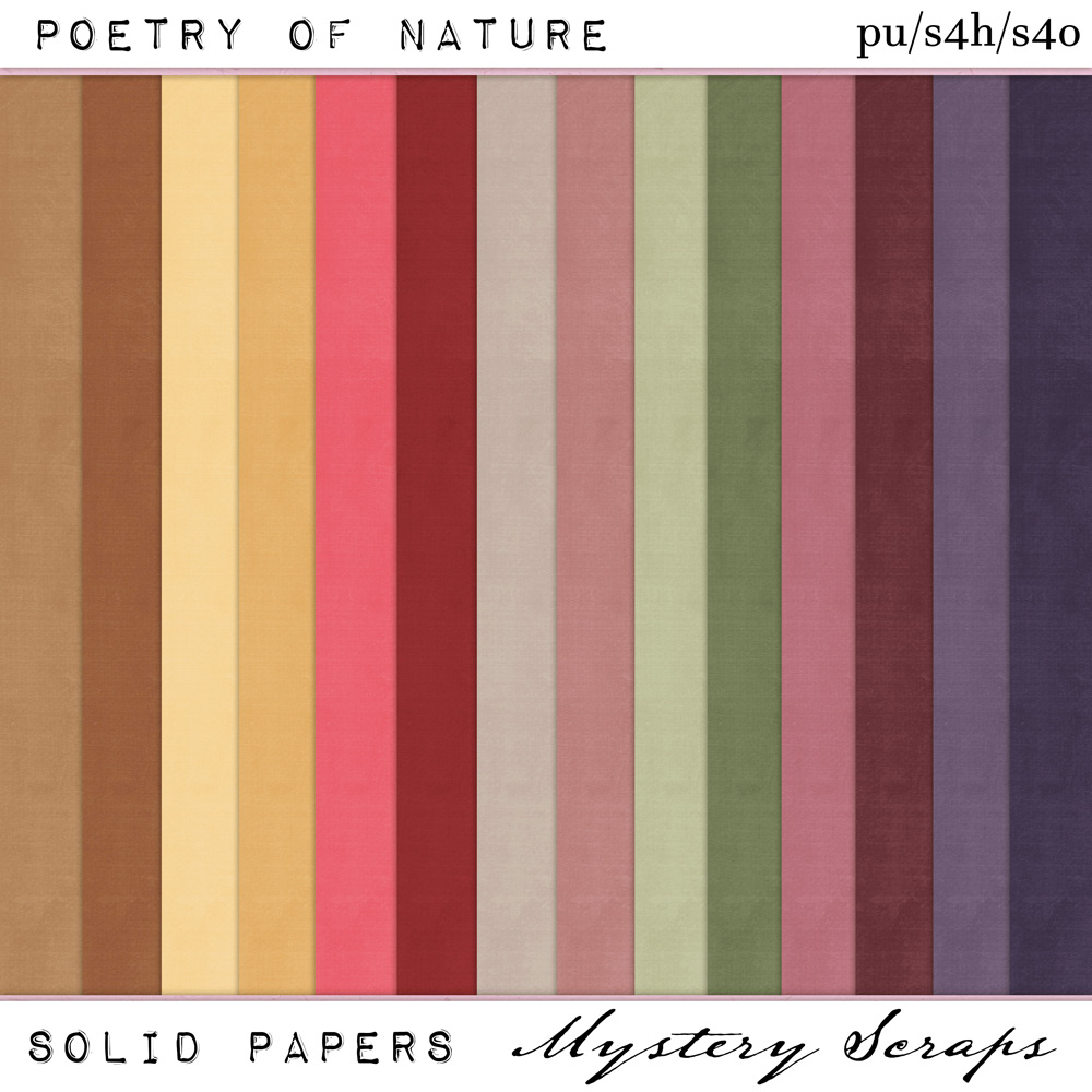 Poetry of Nature Solid Papers by Mystery Scraps 