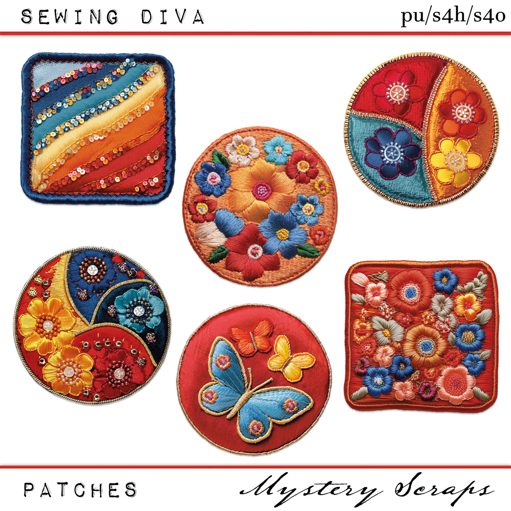 Sewing Diva Patches by Mystery Scraps 