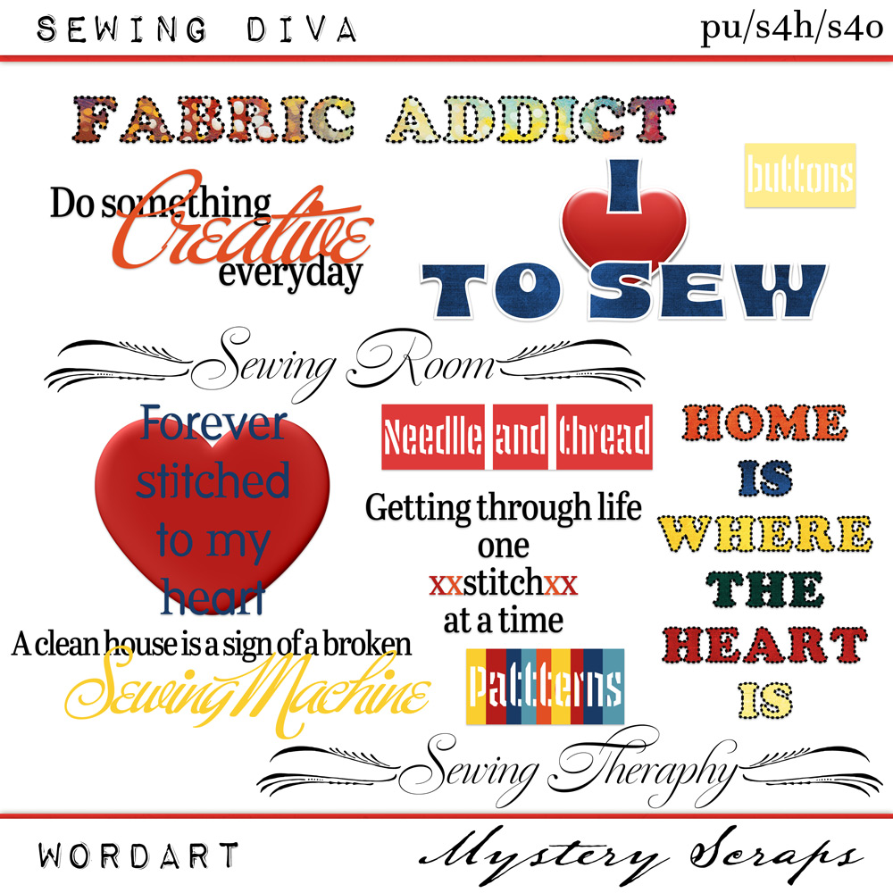 Sewing Diva Wordart by Mystery Scraps