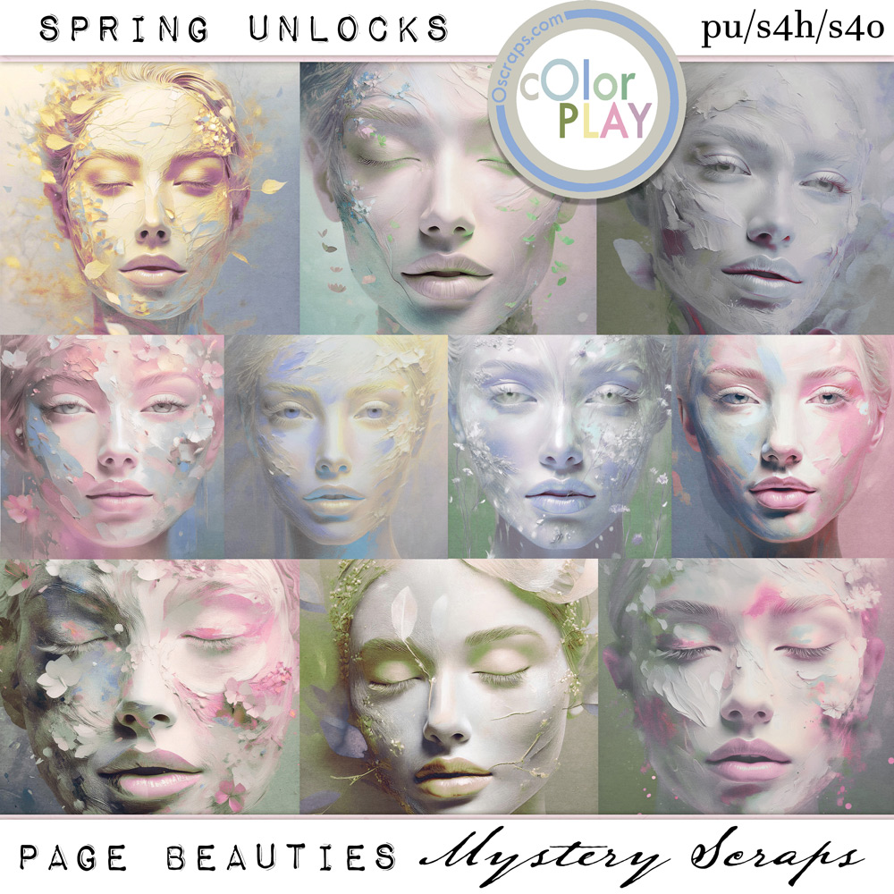 Spring Unlocks Page Beauties by Mystery Scraps