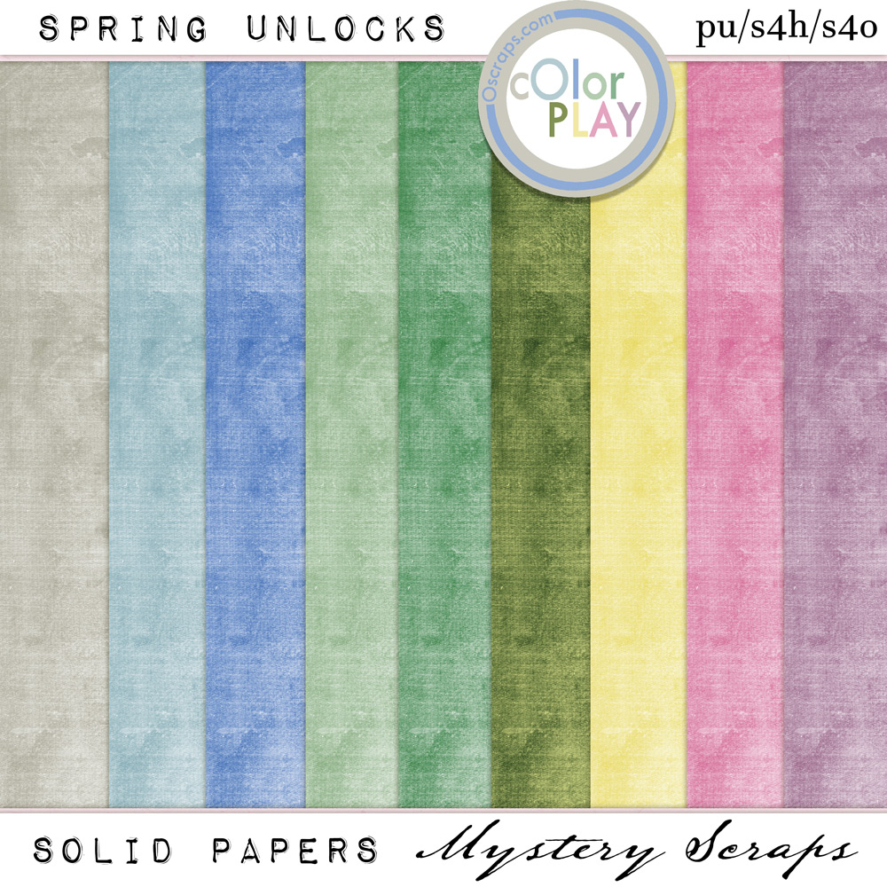 Spring Unlocks Solid Papers by Mystery Scraps 