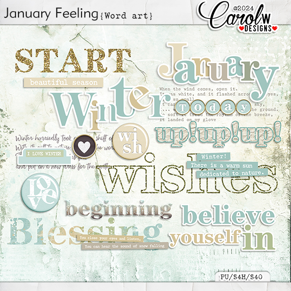 January Feeling-Word art