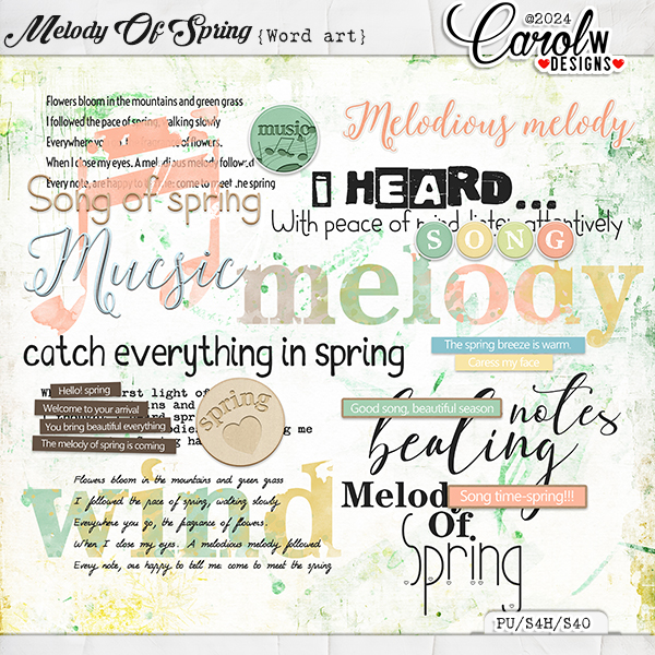 Melody Of Spring-Word art