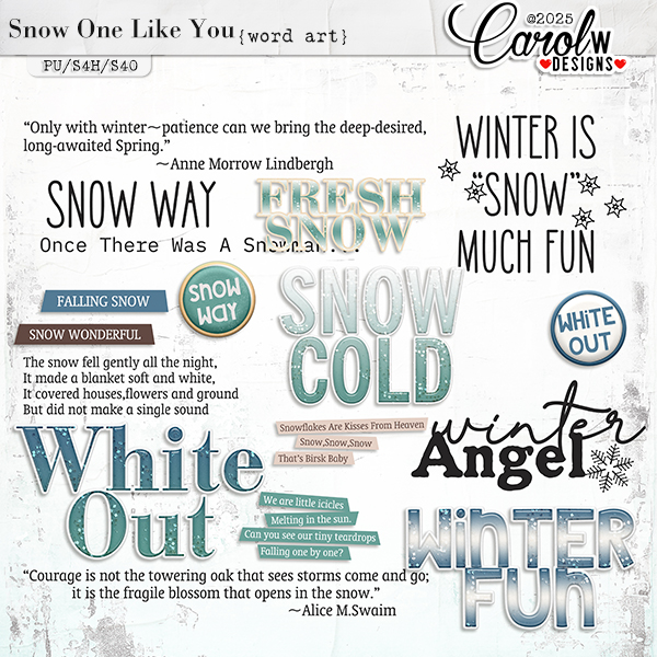 Snow One Like You-Word art