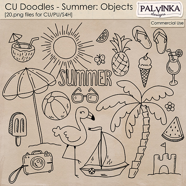 CU Doodles - Summer Objects