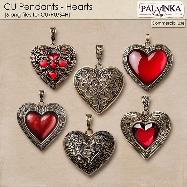 CU Pendants - Hearts