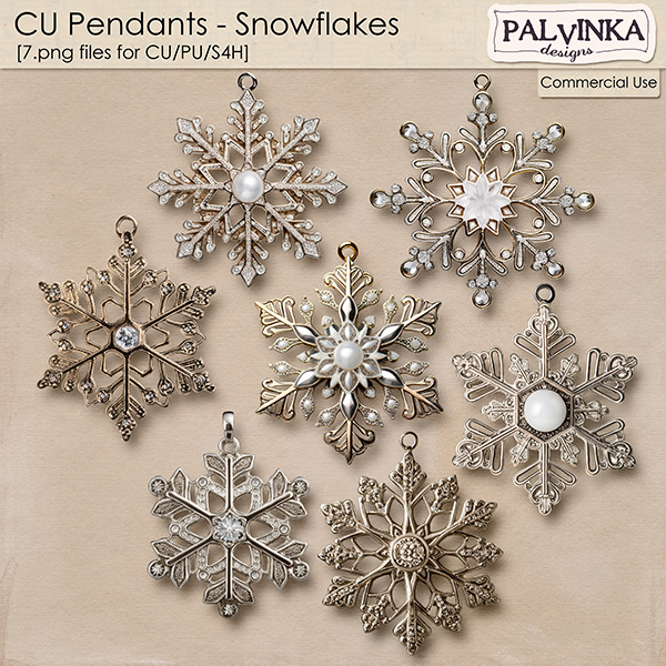 CU Pendants - Snowflakes