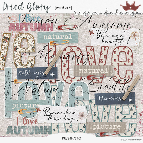 DRIED GLORY WORD ART