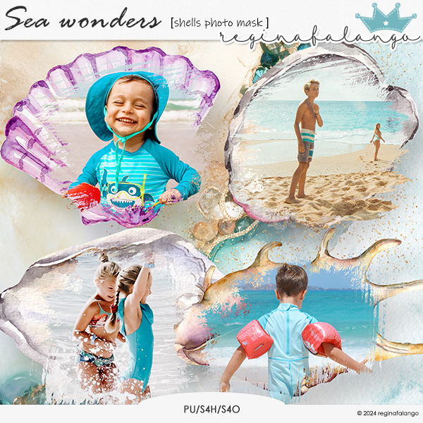 SEA WONDERS SHELLS PHOTO MASK