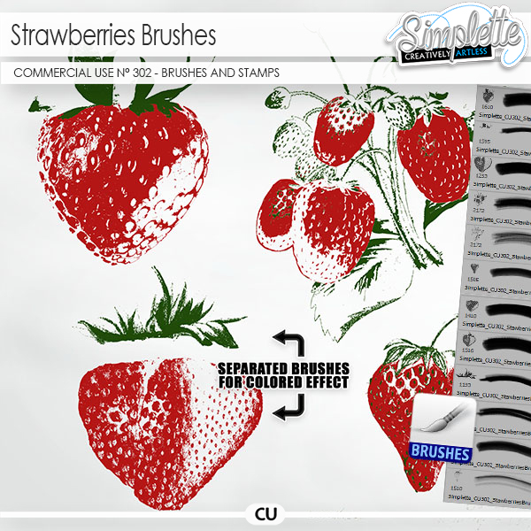 Strawberries Brushes (CU brushes and stamps) 302 by Simplette