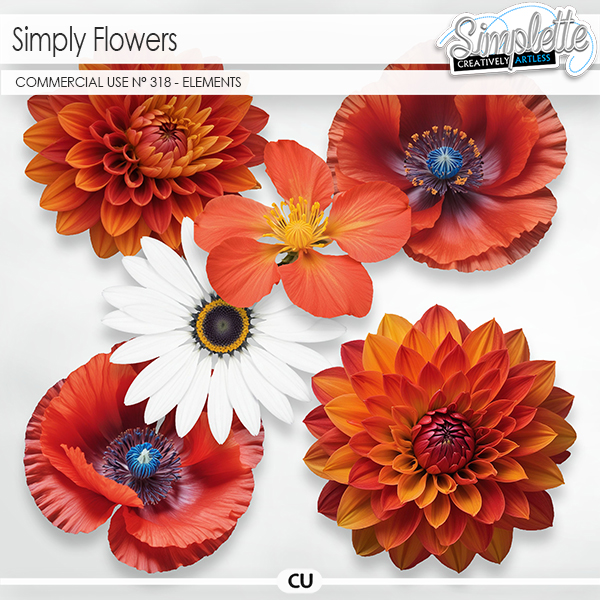 Simply Flowers (CU elements) 318 by Simplette