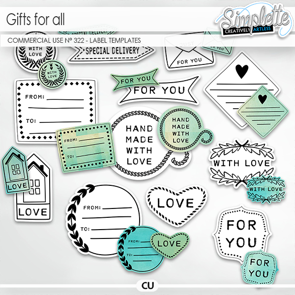 Gift for all (CU label templates) 322 by Simplette