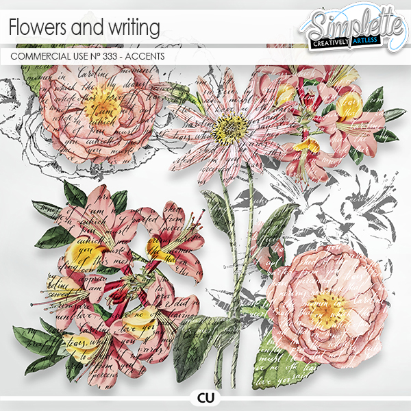 Flowers and Writing (CU accents) 333 by Simplette