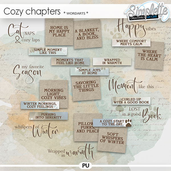 Cozy Chapters (wordarts) by Simplette