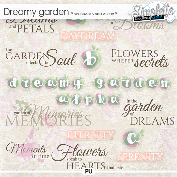 Dreamy Garden (wordarts and alpha) by Simplette