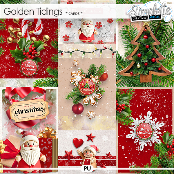 Golden Tidings (cards) by Simplette