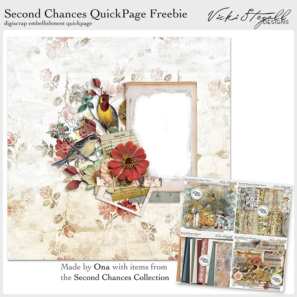 Second Chances Quick Page Freebie for Vicki Stegall Designs