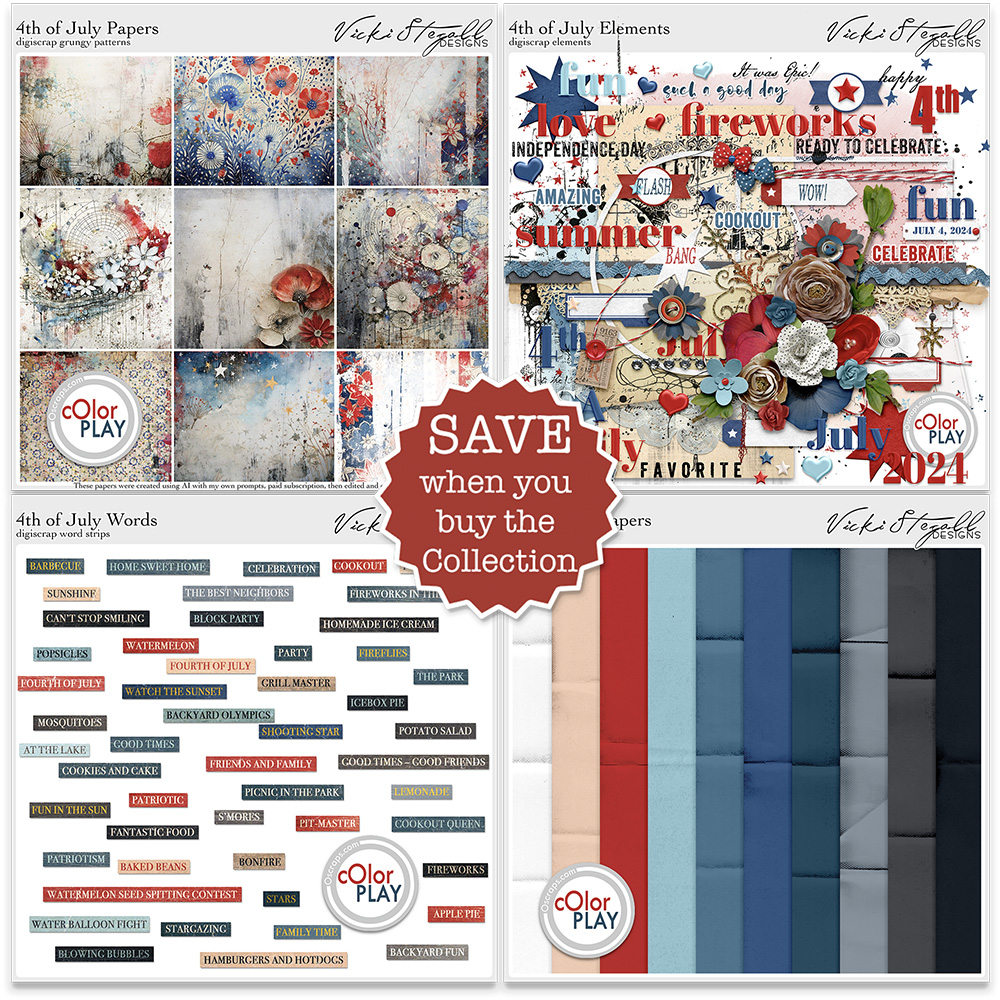 4th of July Digital Scrapbook Collection