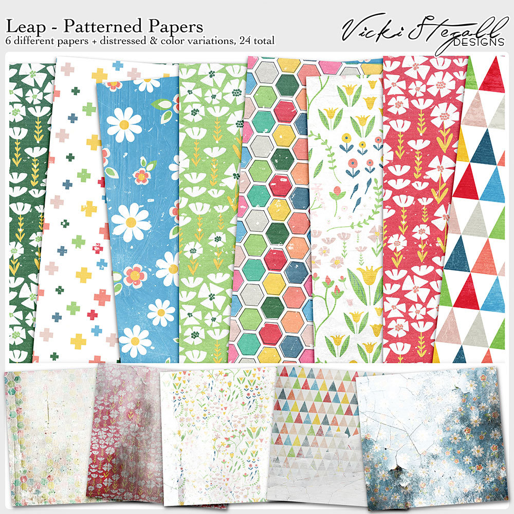 Leap Patterned Papers by Vicki Stegall