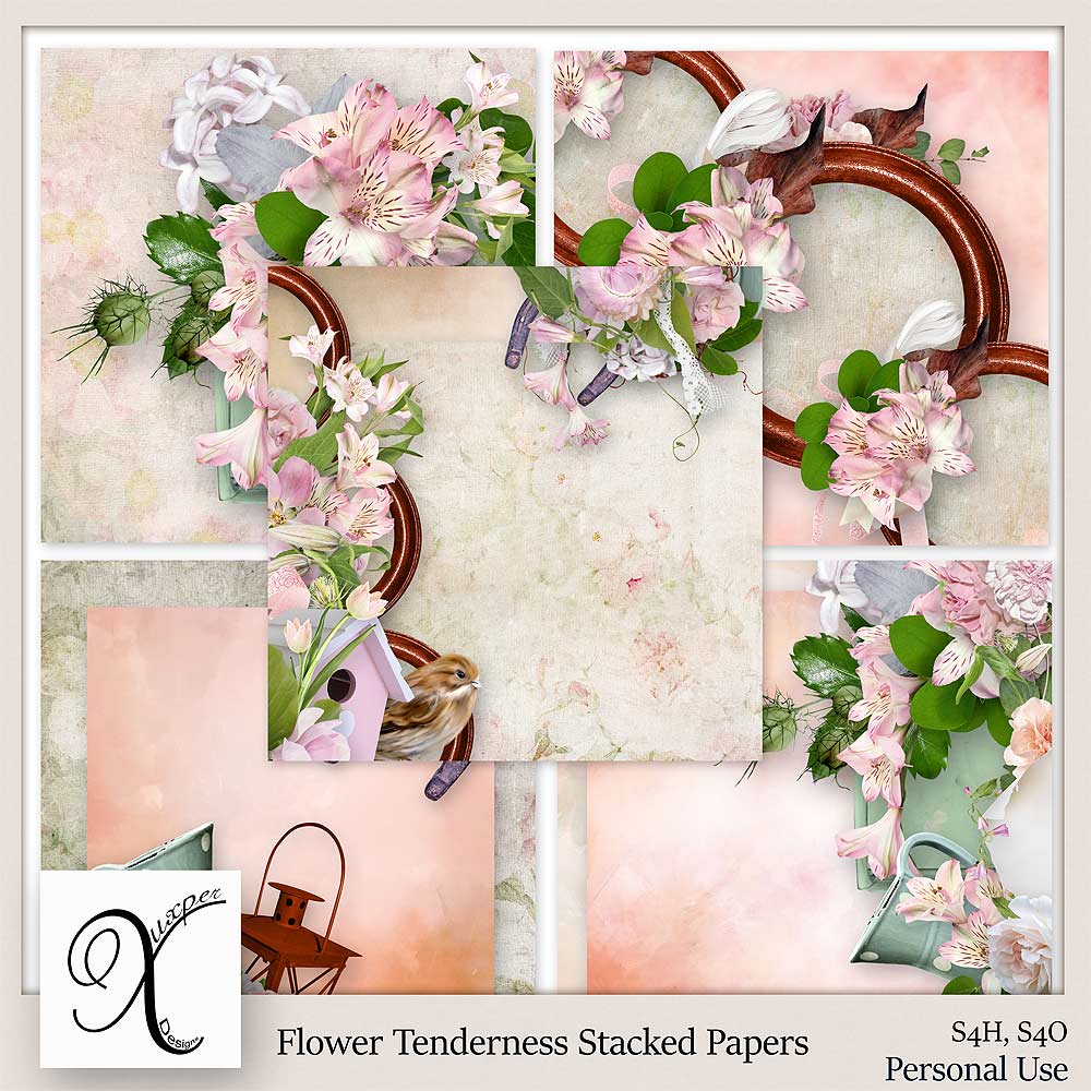 Flower Tenderness Stacked Papers