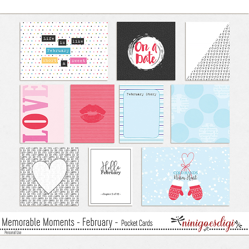 Memorable Moments February Pocket Cards by ninigoesdigi